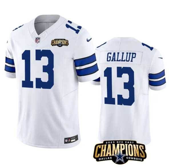 Men & Women & Youth Dallas Cowboys #13 Michael Gallup White 2023 F.U.S.E. NFC East Champions Patch Stitched Jersey